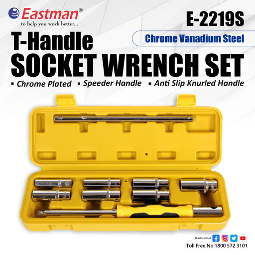 Eastman T- Handle Socket Wrench  Set 9 Pcs  E2219S Eastman Cast & Forge Ltd