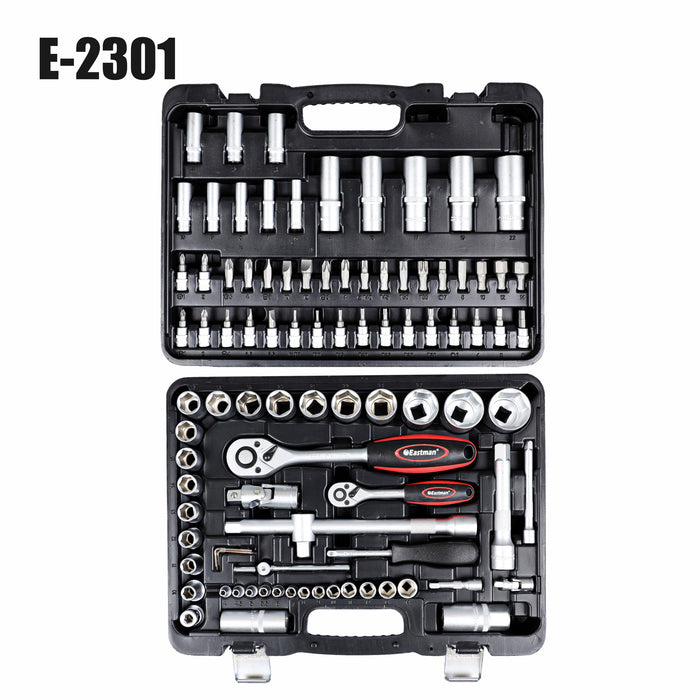 Eastman 1/2" And 1/4" SQDrive Socket Set , 94 Pcs Set E-2301