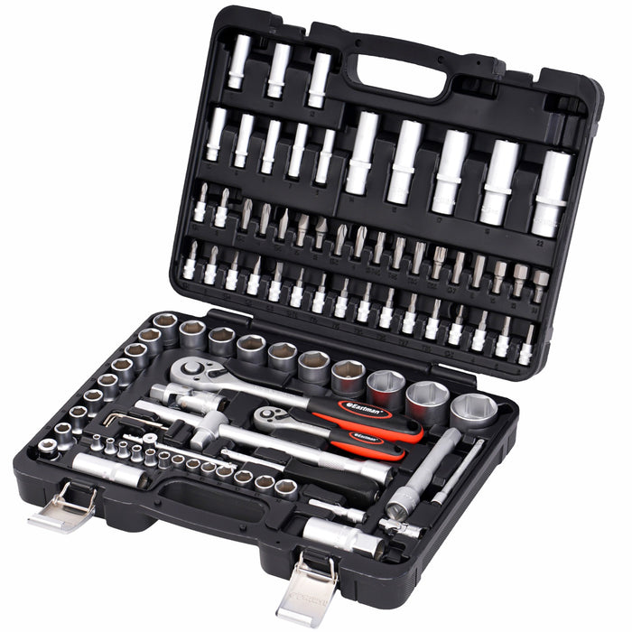 Eastman 1/2" And 1/4" SQDrive Socket Set , 94 Pcs Set E-2301