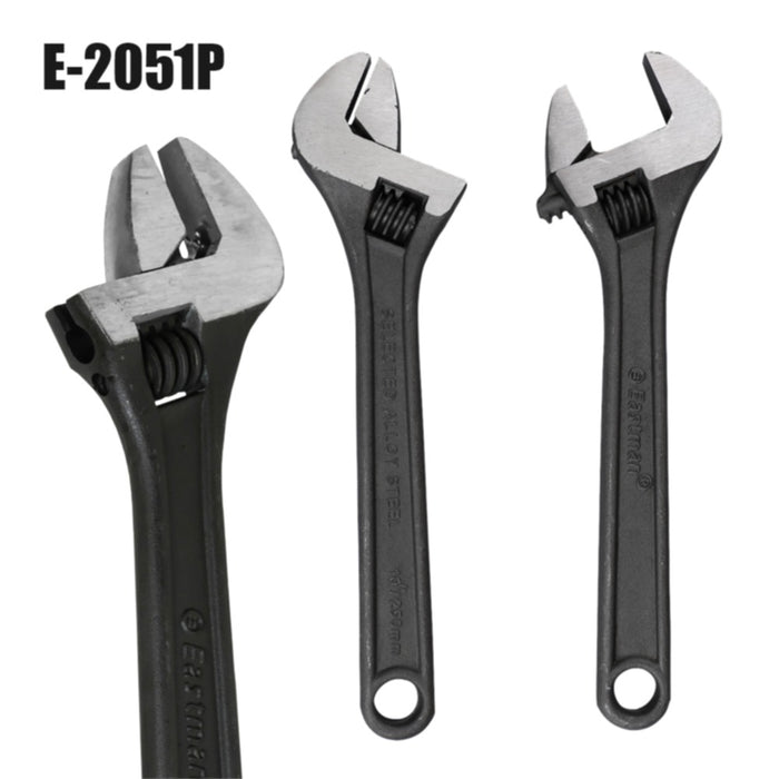 Eastman Adjustable Wrench | Alloy Steel, Fully Hardened & Tempered | 6–15 Inch Sizes – SKU-2051P