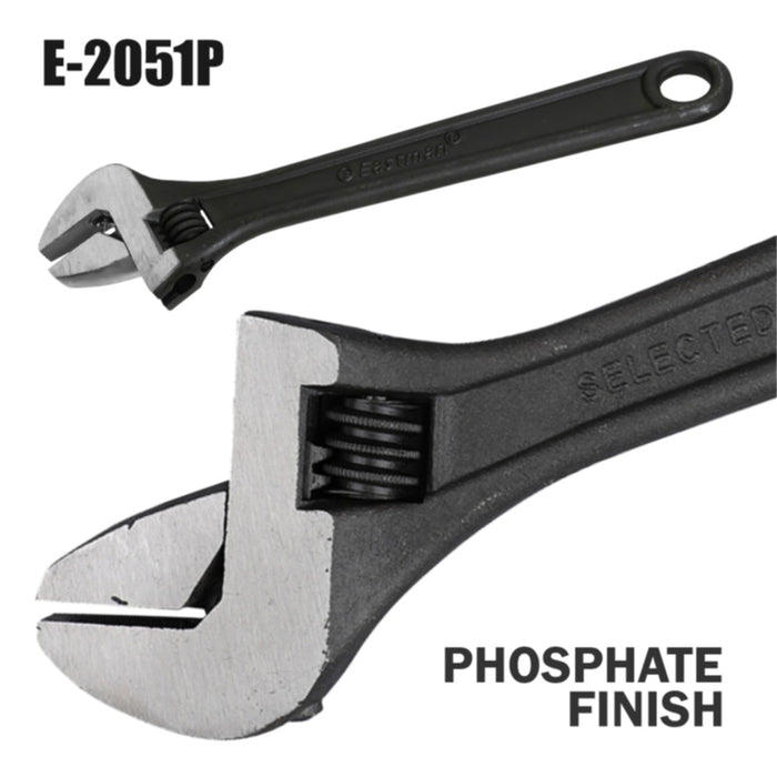 Eastman Adjustable Wrench | Alloy Steel, Fully Hardened & Tempered | 6–15 Inch Sizes – SKU-2051P