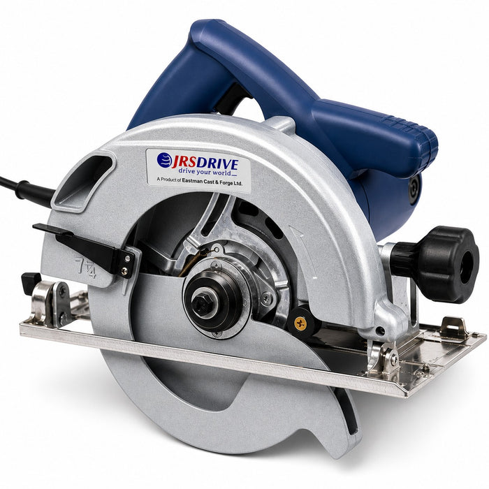 JRSDRIVE ECS-185 1300W Circular Saw (185mm Blade, 5000 RPM) - Variable Depth & Bevel Control Woodworking Tool with Dust Port and Safety Lock