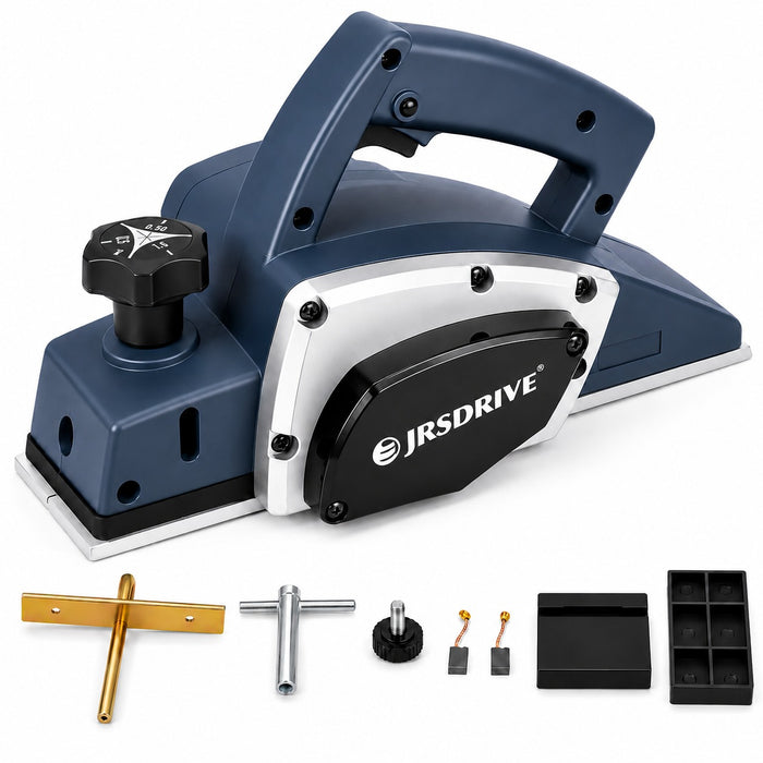 JRSDRIVE EEP-082N Electric Wood Planer 82mm (3-1/4") – 650W Motor, 16500RPM High Speed Woodworking Tool