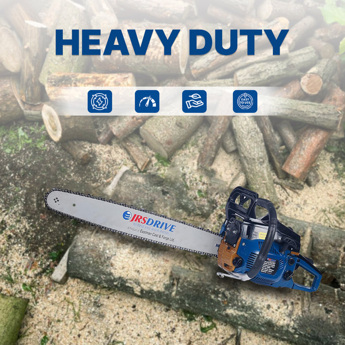 JRSDRIVE GASOLINE CHAIN SAW 58CC DOUBLE SPRING WITH OIL PUMP ECONOMY