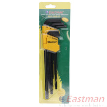EASTMAN ALLEN KEY SET, BLACK COLOUR ,CHAMPHERED HERADS , - XTRA LONG 1.5, 2, 2.5, 3, 4, 5, 6, 8, 10 Mm _KE -EAK-2406 XL