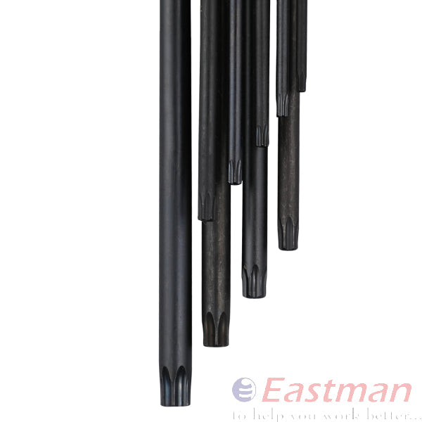 Eastman Star Allen Key Set, Xtra Long, CRV, Champhered Heads, Black Finish, Set Of 09 Pcs, Size:- T10 To T50, EAK-2406-XL Eastman Cast & Forge Ltd (GT Raod - Ludhiana)