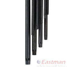 Eastman Star Allen Key Set, Xtra Long, CRV, Champhered Heads, Black Finish, Set Of 09 Pcs, Size:- T10 To T50, EAK-2406-XL