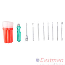 Eastman 8pcs. Screwdrivers Kit, Transparent Acetate Handle With Neon Blub Tester (500v), Pack Of 5, E-2101A