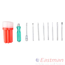 Eastman 8pcs. Screwdrivers Kit, Transparent Acetate Handle With Neon Blub Tester (500v), Pack Of 5, E-2101A