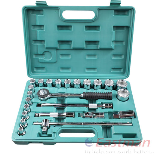 Eastman Half Inch Square Socket Set | Chrome Vanadium Steel| 24 Pcs Set E624BM Eastman Cast & Forge Ltd (GT Raod - Ludhiana)