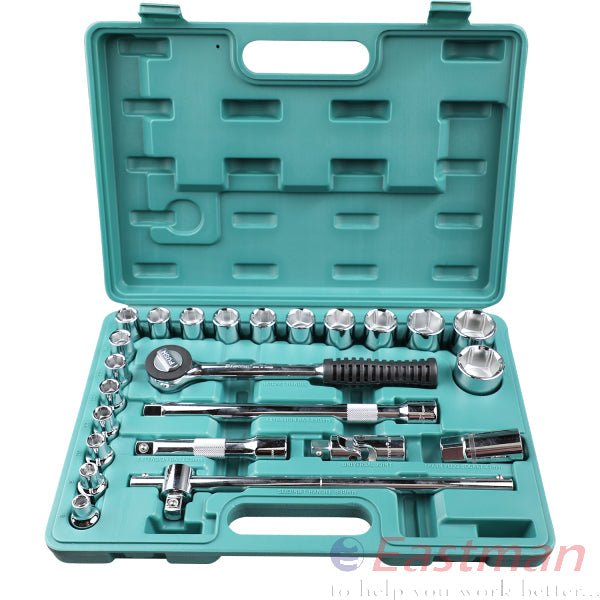 Eastman Half Inch Square Socket Set | Chrome Vanadium Steel| 24 Pcs Set E624BM Eastman Cast & Forge Ltd (GT Raod - Ludhiana)