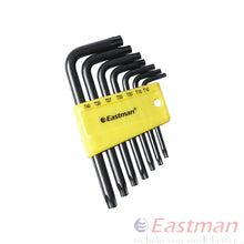 Eastman Temper Star Allen Key Set, Short Pattern, CRV, Champhered Heads, Black Finish, Set Of 07 Pcs, Size:- T10 To T40, EAK-2407H