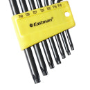 Eastman Temper Star Allen Key Set, Short Pattern, CRV, Champhered Heads, Black Finish, Set Of 07 Pcs, Size:- T10 To T40, EAK-2407H